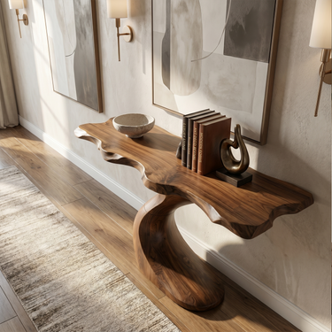 Organic Modern Console Table For Living Room Hallway