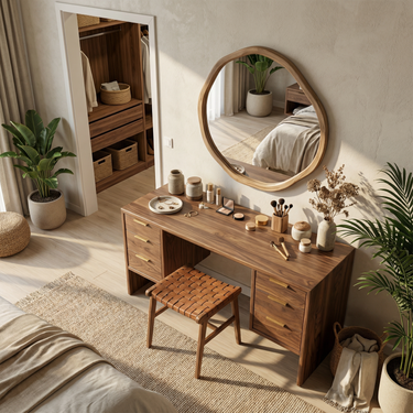 Minimalist Makeup Vanity Desk Personal Beauty Space Dressing Area