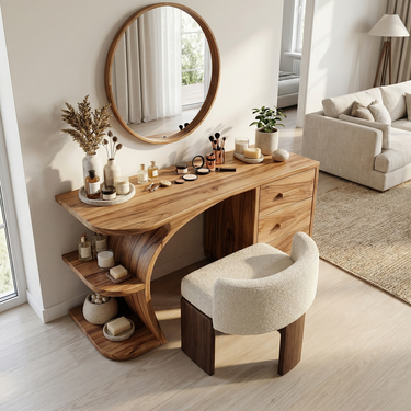 Elegant Makeup Vanity Table Personal Beauty Area Dressing Space