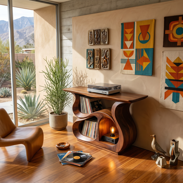 Modern Record Storage Cabinet For Music Lounge Space