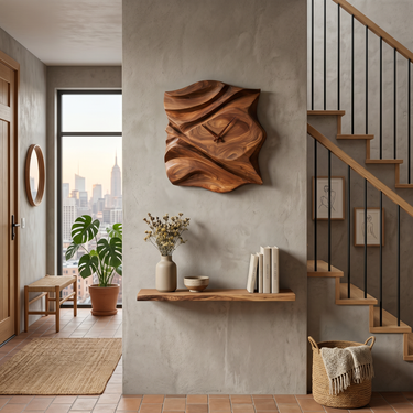 Contemporary Wooden Wall Clock For Bedroom Accent