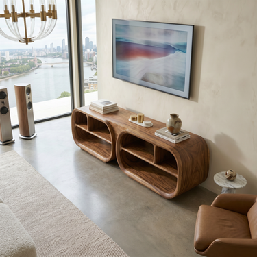 Luxury TV Console Architectural Wood Design