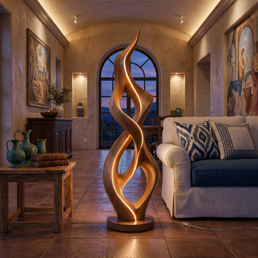 Organic Twist Floor Lamp For Cozy Living Room