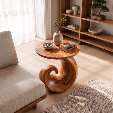 Curved Designer Side Table For Lounge Space