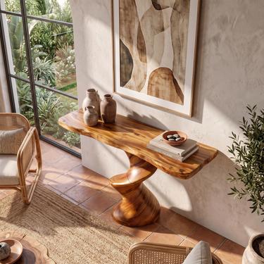 Spiral Sculptural Console Table For Contemporary Foyer