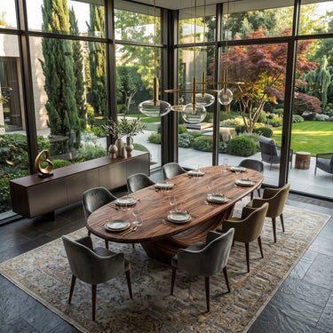 Modern Sculptural Oval Dining Table For Luxury Dining Room
