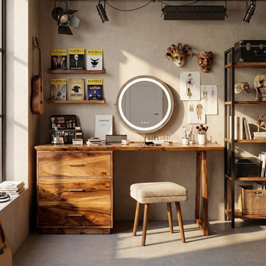 Modern Makeup Vanity Desk Studio Apartment Beauty Space Dressing Area