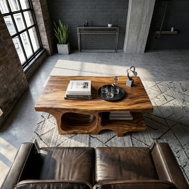 Coastal Wood Coffee Table For Beach House