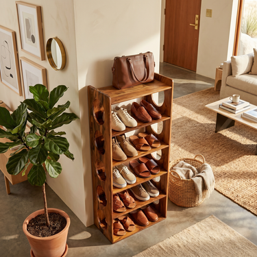 Industrial Tall Shoe Storage Rack For Loft Hallway Display Corner