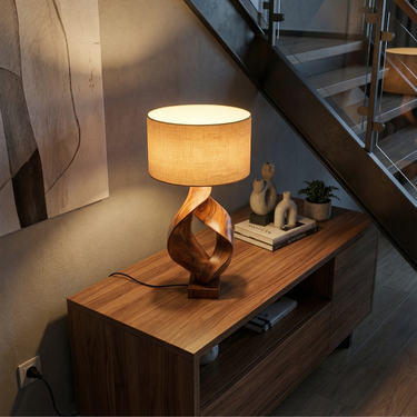 Rustic Sculptural Lamp Living Room Cabin Lodge Cozy Corner Space