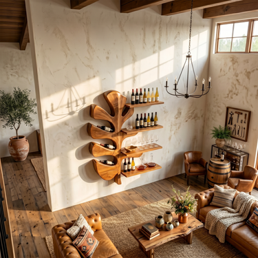 Modern Wall Wine Rack For Dining Room Bottle Accent Storage