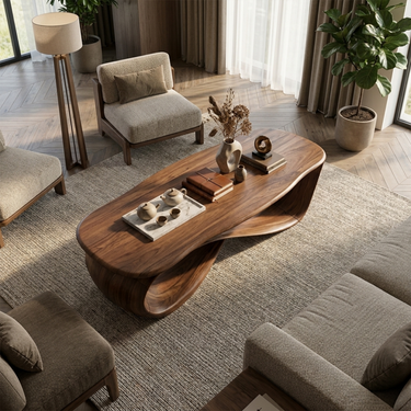 Rustic Japandi Coffee Table Bedroom Lounge