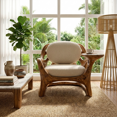 Organic Modern Reading Chair For Bedroom