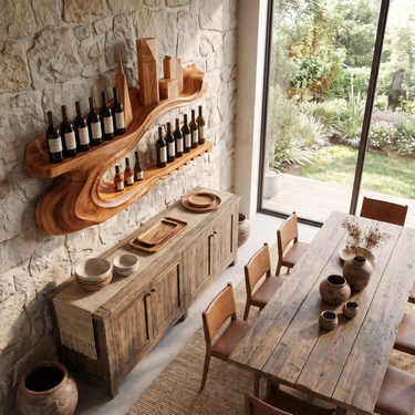 Organic Wall Wine Display For Dining Room