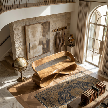 Luxury Solid Wood Bench Designer Interior