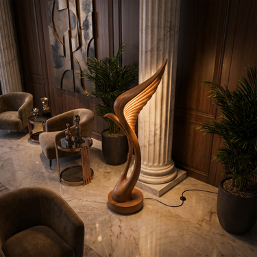 Mid Century Feather Wing Floor Lamp For Living Space