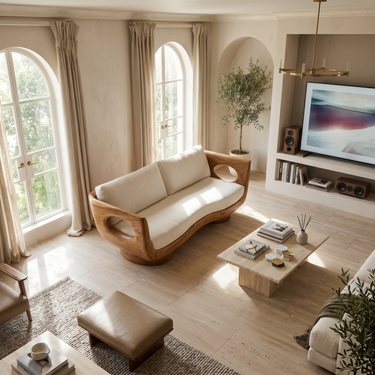Modern Wooden Sofa Spa Reception Lounge
