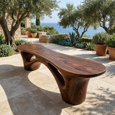 Organic Modern Wooden Bench For Outdoor Garden Patio