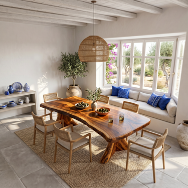 Scandinavian Natural Edge Dining Table For Casual Dining Space
