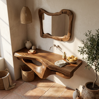 Mid Century Bathroom Vanity For Family Bath