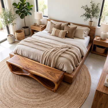 Organic Modern Bench For Bedroom Seating Area