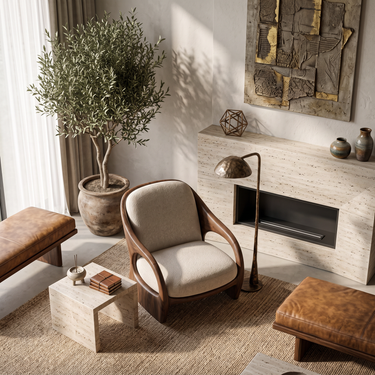 Modern Sculptural Lounge Chair For Living Room Or Reading Corner