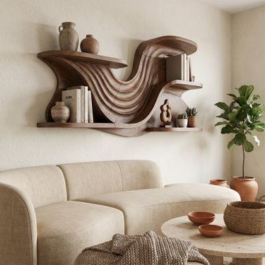 Contemporary Wall Bookshelf For Living Room