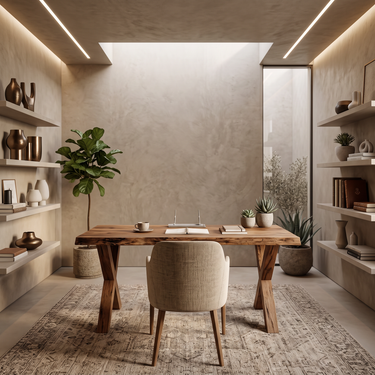 Modern Sculptural Live Edge Desk With Curved Legs For Studio