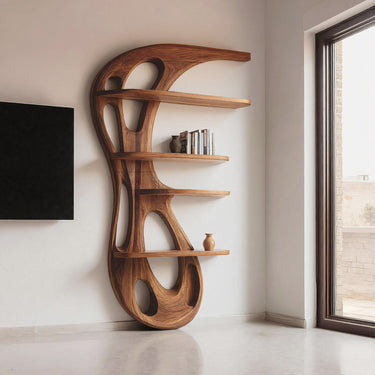 Modern Organic Bookshelf For Living Room Interior Decor