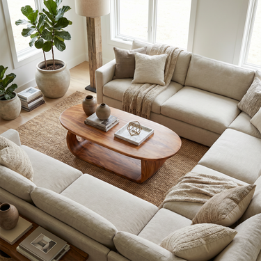 Organic Oval Coffee Table For Family Living Room