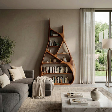 Minimalist Sculptural Bookshelf For Living Room Furniture