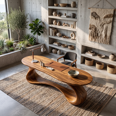 Rustic Sculptural Work Desk Living Room Studio