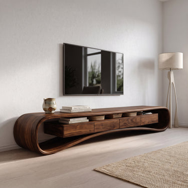 Modern Luxury Curved Media Console For Living Room