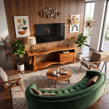 Organic Modern TV Console For Living Room