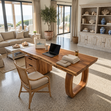 Modern Computer Desk With File Cabinet For Garden View Office