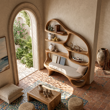 Modern Reading Nook Bookcase For Contemporary Living Room