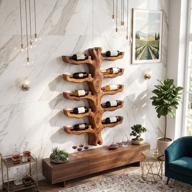 Handcrafted Coastal Wine Holder For Dining Space
