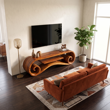 Organic Modern Curved TV Cabinet For Living Room