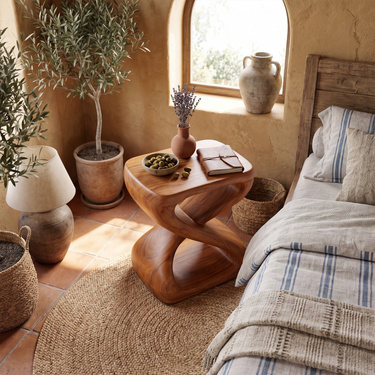 Twisted Designer Side Table For Cozy Bedroom