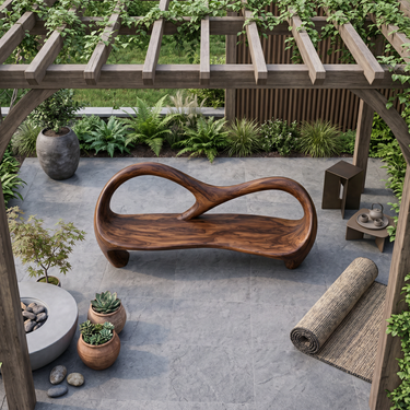 Freeform Sculptural Entryway Bench For Luxury Entryway