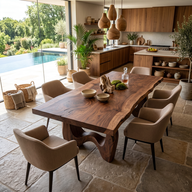 Live Edge Banquet Table For Wine Dining Room