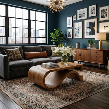 Minimalist Coffee Table Curved Style For Living Room