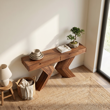 Japandi Accent Console Table For Bedroom Entryway