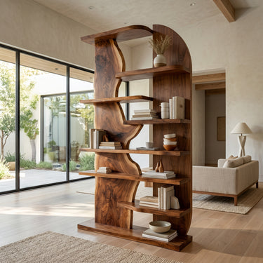 Minimalist Natural Wood Standing Shelf For Home Corner
