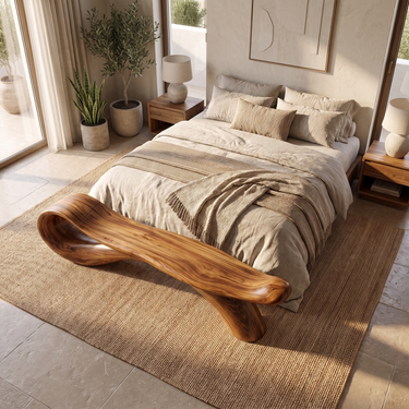 Tropical Sculptural Bench For Balcony Living Room