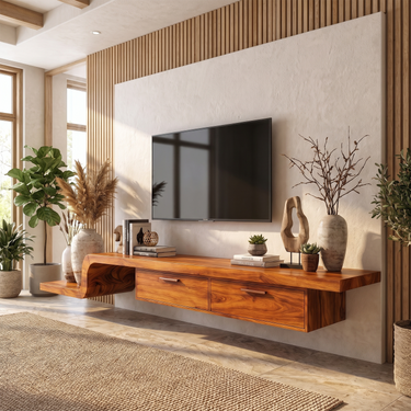 Contemporary Floating Media Console For Living Room