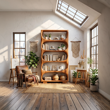 Minimalist Artistic Bookcase Storage Organizer For Bedroom Area