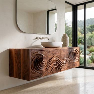 Luxury Bathroom Cabinet With Carved Front For Modern Bathroom
