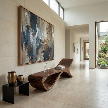 Minimalist Sculptural Bench For Entryway Or Hallway