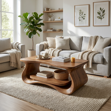 Mid Century Low Profile Coffee Table Living Room